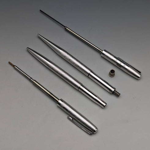 約 1970 年英國復古 Yard O' 紅色純銀自動鉛筆和原子筆